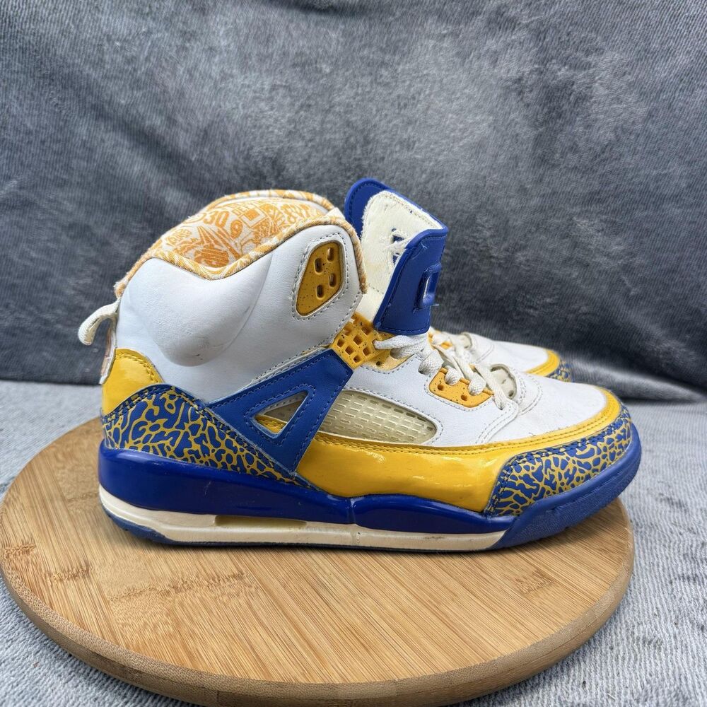Jordan Spizike Shoes Mens Size 9.5 White Blue Yellow Basketball 315371-162
